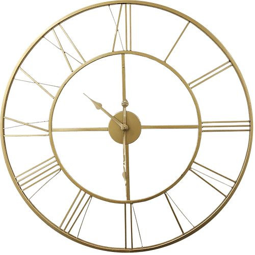 Technoline quartz wandklok goud, metaal, afmetingen: Ø 60 cm, 775539