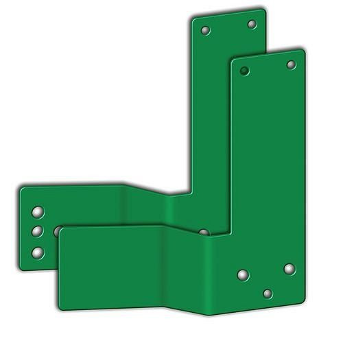 DENIOS montageplaat glasraamdeur links, 50 mm versprongen, sabotagebestendig met gaten, 209-398