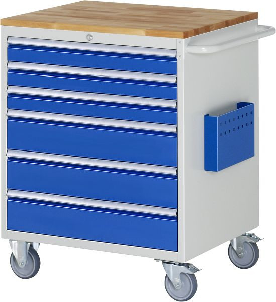 RAU montagewagen serie 7000, B770 x D650 x H975 mm, massief beukenhouten blad, laden: 3xH90, 3xH150 mm, 15-XL5.9A-B.11