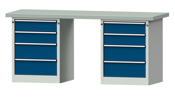 ANKE werkbanken combinatie werkbank, model 840 V, 2000 x 700 x 900 mm, RAL 7035/5010, ZBP 50 mm, 415.111