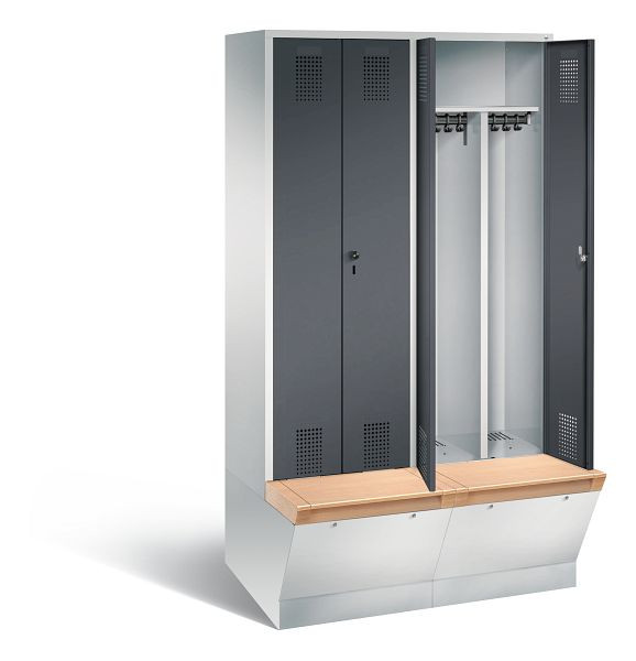 C+P zwart wit kastje Evolo, H2090xW1190xD815mm, kleur: lichtgrijs/zwartgrijs, 48056-40 S10335