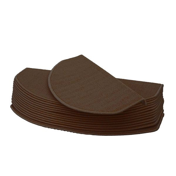 Mendler set van 15 trapmatten HWC-G49, traptapijt, trapbescherming, trapmattenset, 65x25cm, halfrond, bruin, 71588