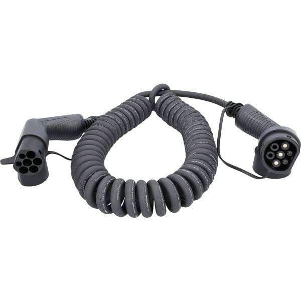 KS Tools laadkabel, spiraal, type 2/type 2 7,4 kw, 230 v, 32 a, 8 meter, 117.7350