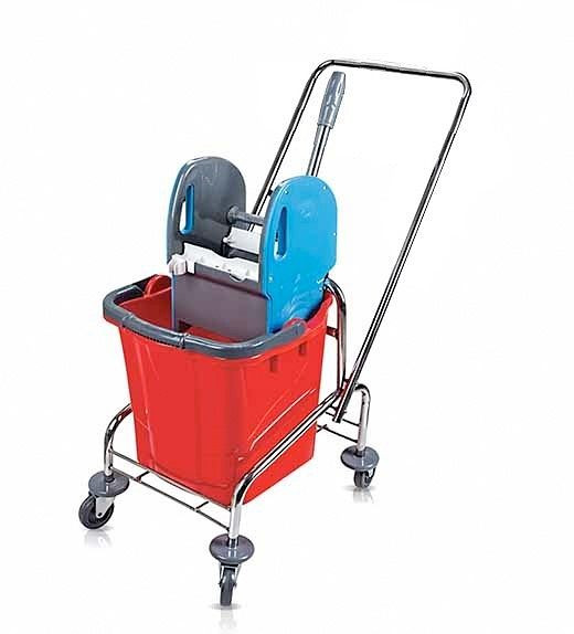 RMV CLEAN schoonmaakwagen/enkele wagen 1 x 25 liter, chroom, RMV10.006