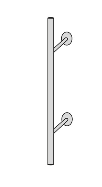 Kerkmann eindelement Arte, Ø 45, H 1900 mm, RVS, 33685081