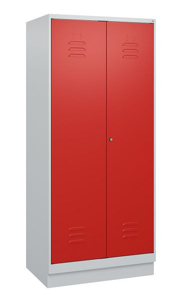 C+P luierkluis Classic PLUS, dubbele locker, onderbouw, 2 vakken, 1800x800x500mm, 7035/3020, cilinderslot, 0800227-22P S10017