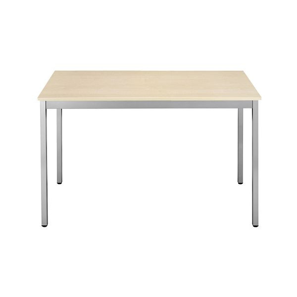 Bisley MULTI Desking multifunctionele tafel, rechthoekig 19 mm, MP esdoorn decor, aluminium frame, H 740 x B 1200 x D 800 mm, MT1208MP300