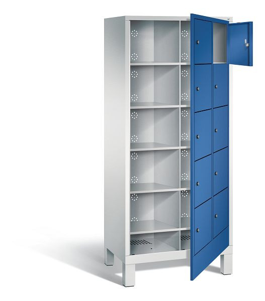 C+P wasverzamelkast Evolo, H1850xW810xD500mm, kleur: lichtgrijs / gentiaanblauw, 48060-205 S10000