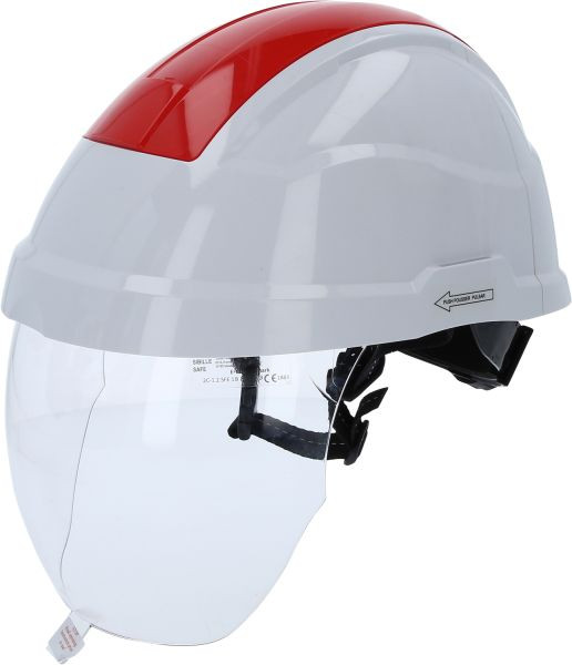 KS Tools veiligheidshelm met gelaatsbescherming, rood, 117.0137