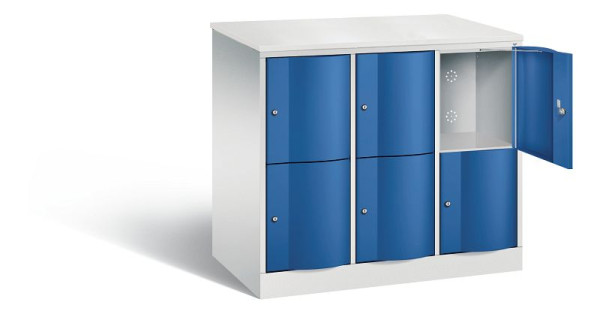 C+P XL lockerkast Resisto, H1077xB1148xD640mm, kleur: lichtgrijs / gentiaanblauw, 8472-373 S10075
