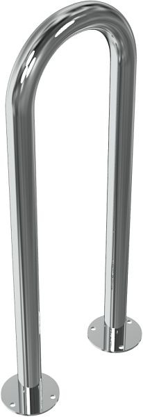Schake RVS beugel Ø 48 mm voor deuvelbevestiging, universele beugel, totale breedte 300 mm, 449_30P