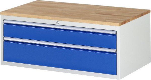 RAU ladekast serie 7000, B1145 x D650 x H465mm, laden: 1xH150, 1x210 mm, massief beukenhouten blad, dikte 25mm, 03-XXL2.11A-B.11