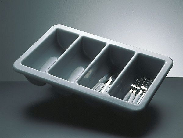 APS GN 1/1 bestekbak, 53 x 32,5 cm, hoogte: 10 cm, polypropyleen, grijs, 11955