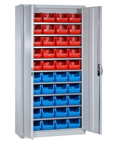 DENIOS opbergkast met 40 opbergbakken pro-line A, 1000 x 420 x 1980 mm, 265-184