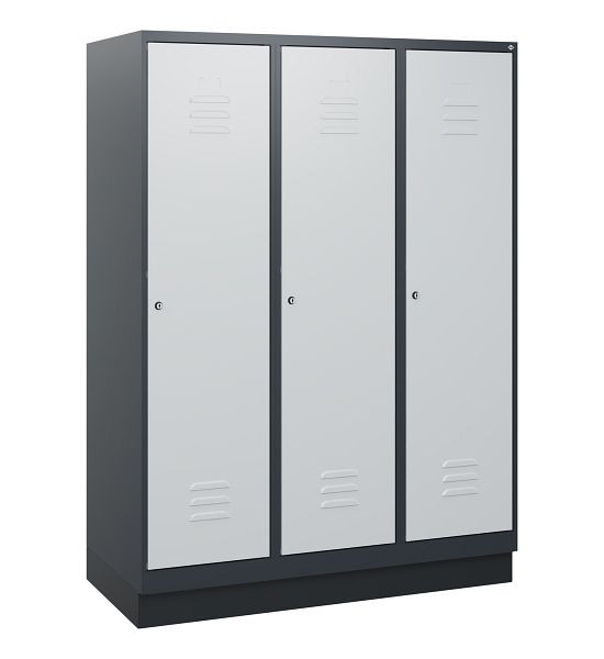 C+P luierkluis Classic PLUS, onderbouw, 3 vakken, 1630x1200x500mm, 7016/7035, cilindersloten, 0800205-32 S10028