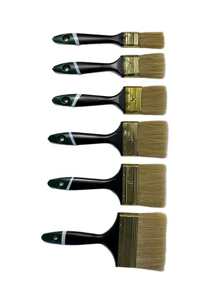 VaGo-Tools verfkwast set van 18 platte penselen 25/38/50/63/75/100 mm elk 3 stuks, 191-010/015/020/025/030/040 elk 3_kv