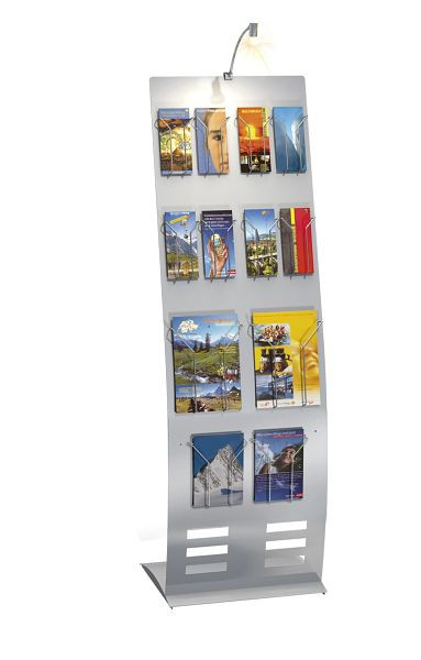 Kerkmann informatiestandaard, breed, B 520 x D 460 x H 1650 mm, aluminium zilver, 44693214