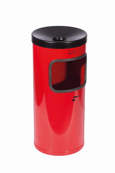 TKG afval-asbak combinatie RONDO KOMBI wandmodel rood, 360014