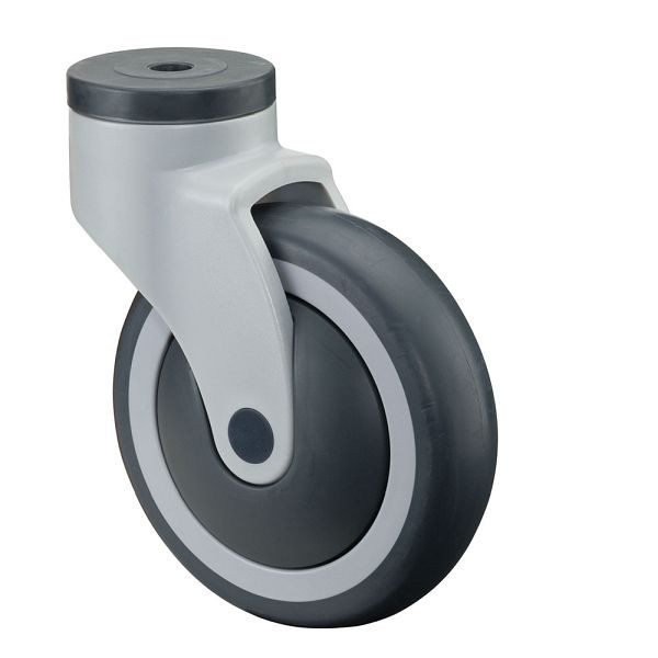 BS-rollen Kunststof rol, wielbreedte 32 mm, wiel-Ø 100 mm, draagvermogen 100 kg, grijs rubberen loopvlak, kogellager, VE = 2 stuks, C101.A82.100
