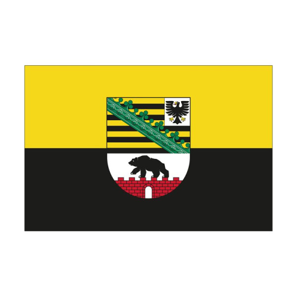 Stein HGS HGS deelstaatvlag van Saksen-Anhalt, 200 x 335 cm (liggend formaat), met touw en lus, FlagTop 160 g/m², voor vlaggenmasten vanaf 8 m, zonder ajourzoom, 26603