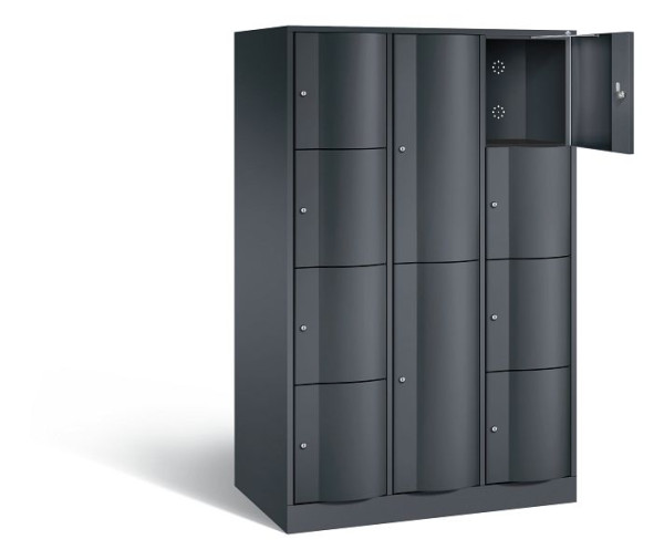 C+P XL combinatie lockerkast Resisto, H1950xB1148xD640mm, kleur: zwart-grijs, 8070-3733 S10009
