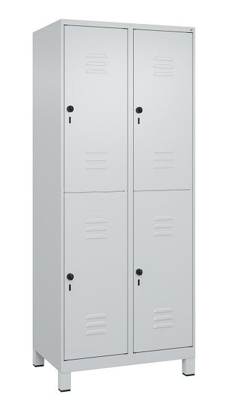 C+P Doppelstöckiger Spind Classic PLUS, Füße, 2 Abteile, 1950x800x500mm, 7035/7035, 080310-22 S10009