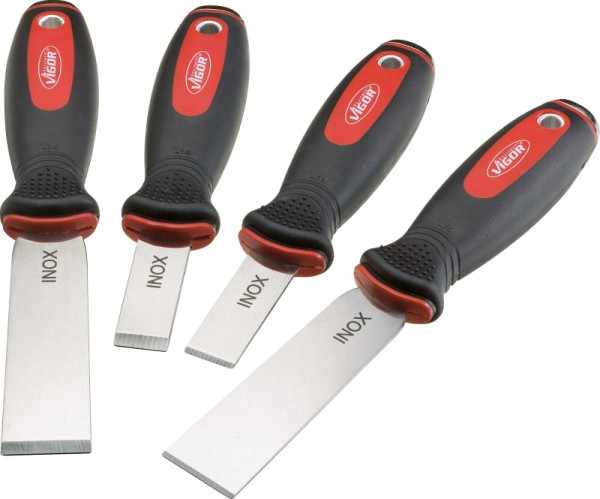 VIGOR schraperset, RVS, aantal gereedschappen: 4, V1283