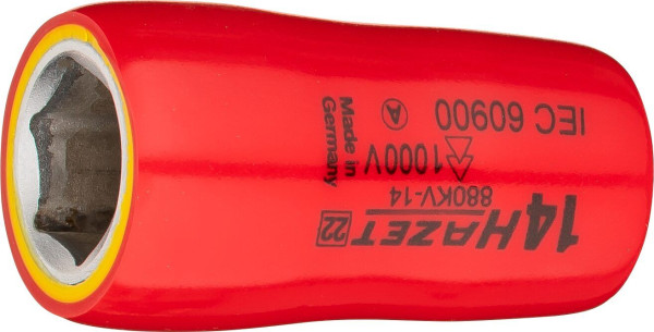 Hazet binnenzeskant, hol vierkant 10 mm (3/8"), 14 mm, kort type, 880KV-14