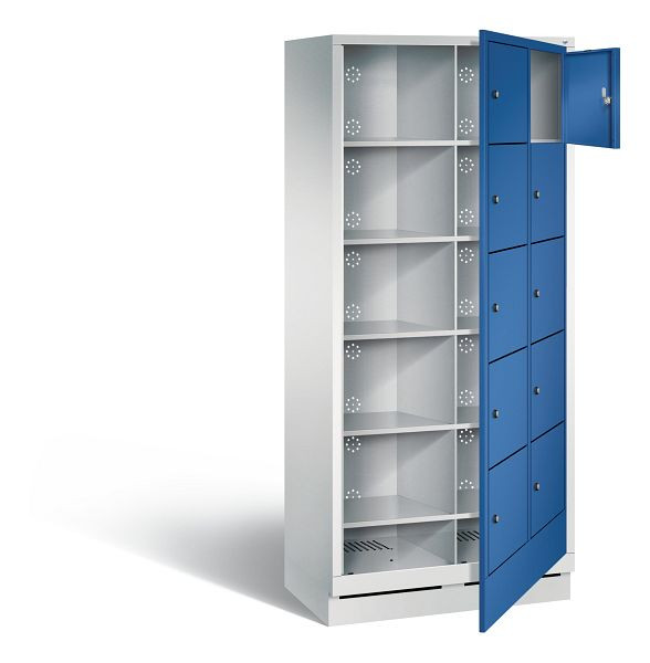 C+P wasautomaat Evolo, H1800xW810xD500mm, kleur: lichtgrijs / gentiaanblauw, 48160-205 S10003