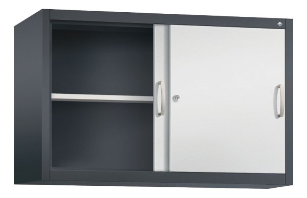 C+P bovenkast Acurado, H790xB1200xD400mm, kleur: zwartgrijs/lichtgrijs, beugelgreep, 2 niveaus, 2045-00 S10102