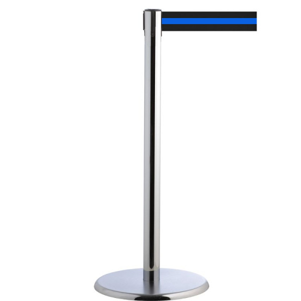 Stein HGS HGS personengeleidingssysteem -P-LINE Future-, metaal/verchroomd, zwart/blauw/zwart horizontaal (gestreept), met magnetisch riemeindstuk, 12797-0704