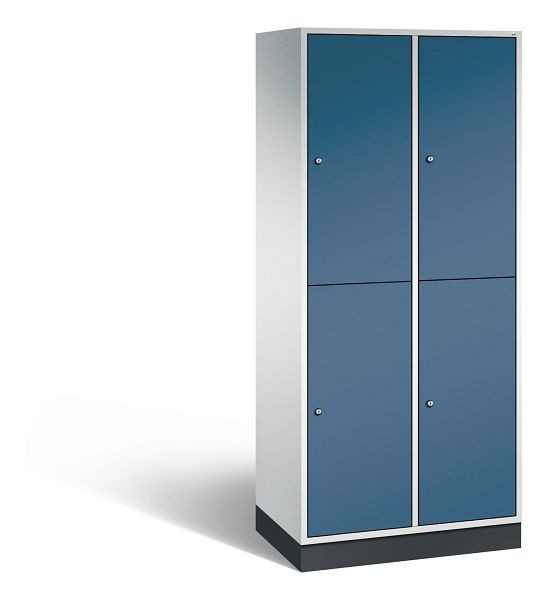 C+P Spind doppelstöckig Intro, 2 Abteile, H1950xB820xT490 mm, Grau/Fernblau, 8270-202 S10063
