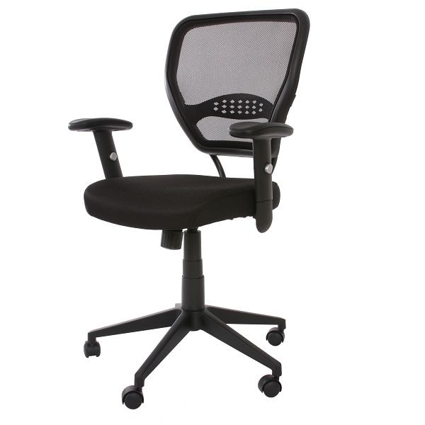 Mendler Seattle professionele bureaustoel, directiedraaistoel, draagvermogen 150kg, stof/textiel, zwart met armleuningen, 28027