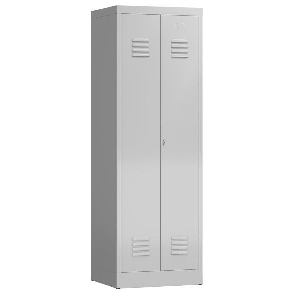 Lüllmann ClassiX kledingkast, 2 compartimenten die in het midden sluiten, 1800 x 590 x 500 mm, lichtgrijs, X-510420