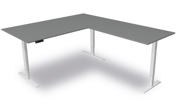 Kerkmann zit/sta tafel B 2000 x D 1000 mm met opzetelement, elektrisch in hoogte verstelbaar van 720-1200 mm, Move 3, kleur: grafiet, 10382612