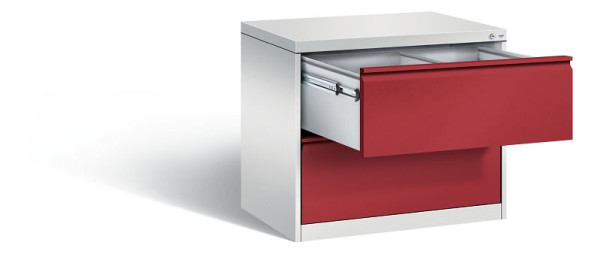 C+P hangarchiefkast Acurado, H733xW787xD590mm, kleur: lichtgrijs/robijnrood, handgreep, 12912-312 S10041