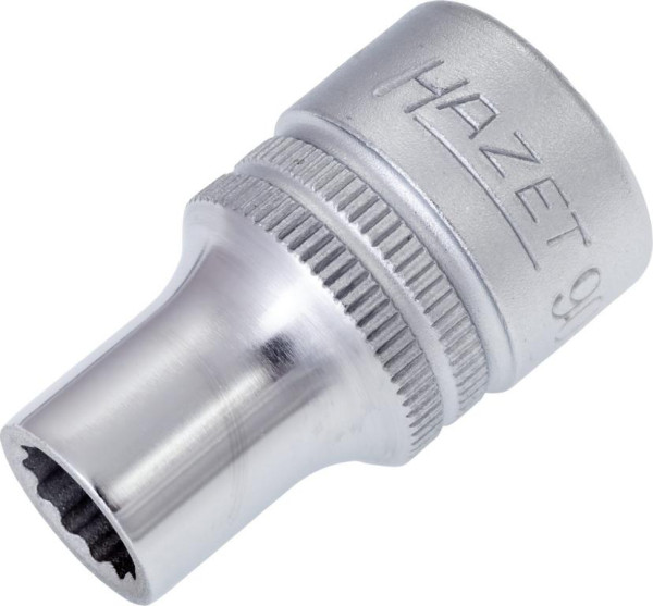 Hazet dopsleutelinzet, dubbel zeskant, hol vierkant 12,5 mm (1/2 inch), buiten dubbel zeskant trekprofiel, 9 mm, 900Z-9