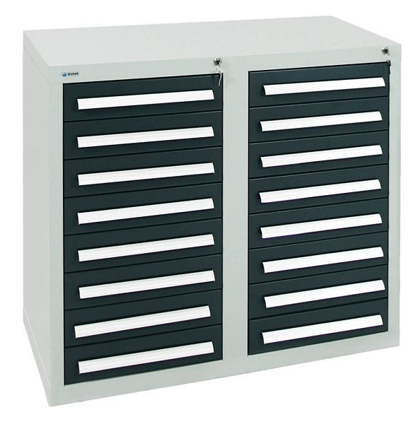 stumpf ladekast serie T-100 / 35-2, RAL 7035/7016, 16 laden (16 x 100 mm), 8152171