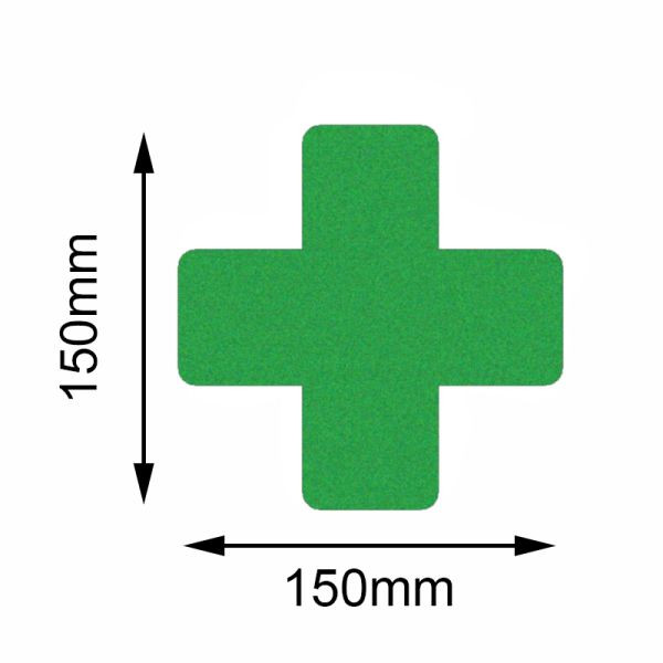 Mehlhose vloermarkering Safety groen kruis 150x150mm, VE: 10 stuks, KSUX1V10