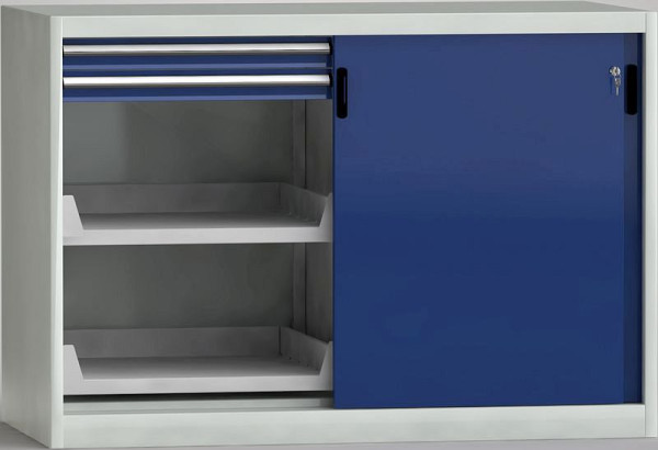 KLW schuifdeurkast als machinezijkast 1000 x 1500 x 815 H x B x D met afsluitbare schuifdeuren, tussenschot, 7SS-ST1000ETB-006MPB