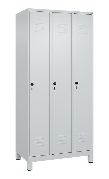 C+P luierkluis Classic PLUS met middenwand, voeten, 3 vakken, 1950x900x500mm, 7035/7035, veiligheidsdraaigrendel, 080010-30F S10009