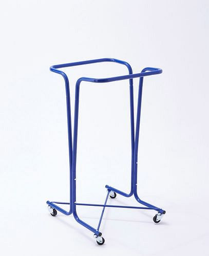 DENIOS afvalzakhouder 240 liter, verrijdbaar, blauw, 265-634