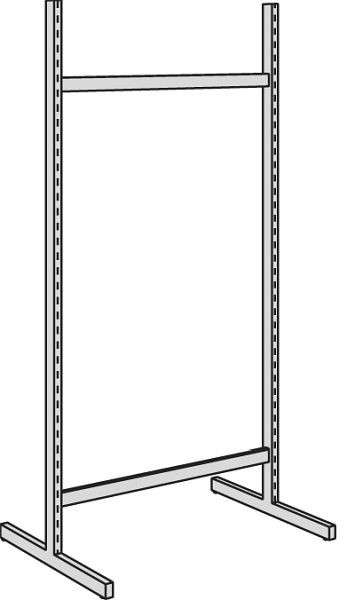 Kerkmann Univers vrije armplank, B 1000 x H 2500 mm, lichtgrijs, 52873811