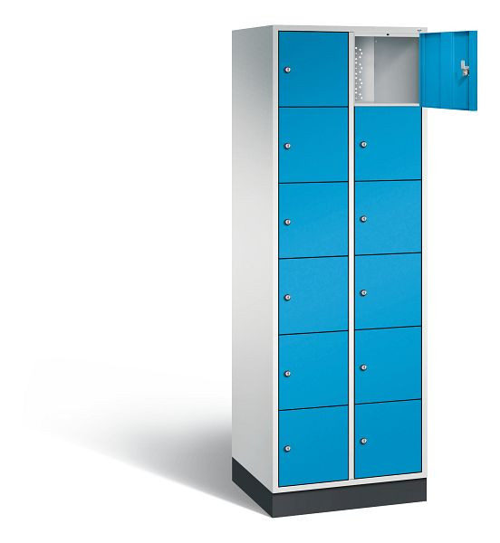 C+P lockerkast Intro, H1950xB620xD490mm, kleur: lichtgrijs / lichtblauw, 8670-201 S10040
