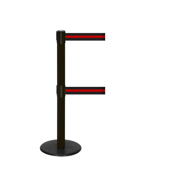 Stein HGS HGS personengeleidingssysteem -P-Line Duo-, zwart, zwart/rood/zwart horizontaal (gestreept), met magnetisch banduiteinde, bandlengte: 2 x 4 m, 36405-0904