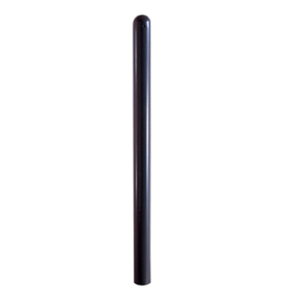 Stone HGS stijl tuinpaal Ø 89 mm met halfbolvormige kop, met driehoekslot, DIN 3223/bodemsluiting, wit met rode lichtstrips, 1 oog, 487fbsonder-rw-1