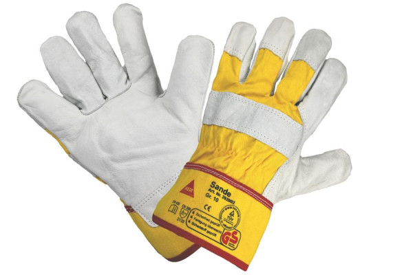 Hase Safety SANDE, 5-Fg.-Sicherheitshandschuhe aus Vollleder, Größe: 10, VE: 12 Paar, 292002-10