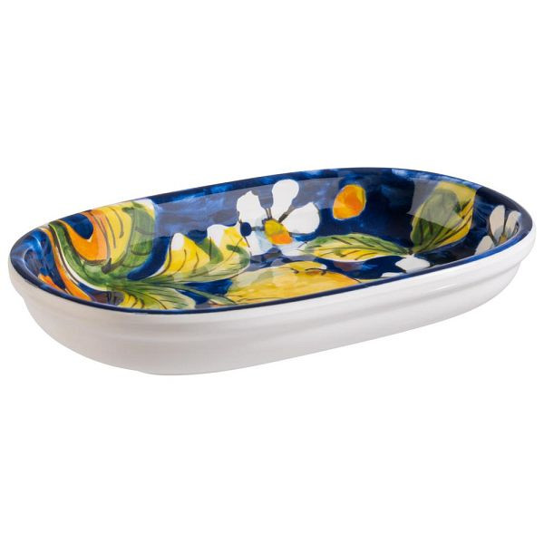 APS kom/bord "MEDITERRANEAN", 18,5 x 11,5 cm, hoogte 3 cm, melamine, wit decor, 85290