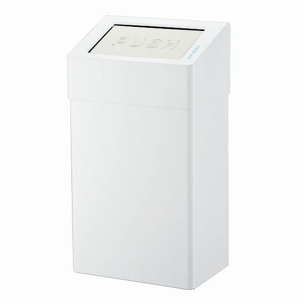 Air Wolf afvalbak met 18 liter inhoud, Omega serie, H x B x D: 507 x 278 x 183 mm, wit roestvrij staal, 29-440
