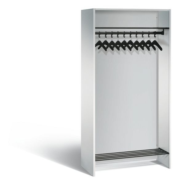 C+P open garderobe serie 8070, H1950xW954xD480mm, kleur: lichtgrijs, 8071-03 S10006
